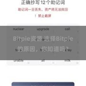 Bitpie资源 选择Bitpie的原因，你知道吗？