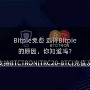 Bitpie免费 选择Bitpie的原因，你知道吗？