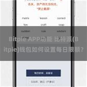 Bitpie APP功能 比特派(Bitpie)钱包如何设置每日限额？