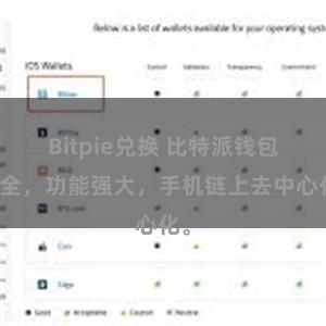 Bitpie兑换 比特派钱包大全，功能强大，手机链上去中心化。