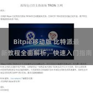 Bitpie移动版 比特派最新教程全面解析，快速入门指南