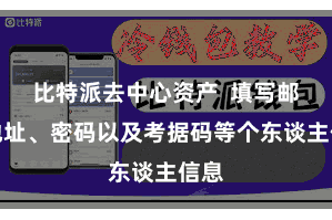 比特派去中心资产  填写邮箱地址、密码以及考据码等个东谈主信息