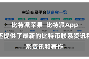 比特派苹果  比特派App官网还提供了最新的比特币联系资讯和著作